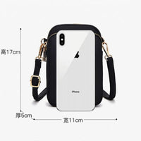 SaneShoppe-Black Mini Crossbody Bag for Women - Multifunctional Phone Purse with Zipper