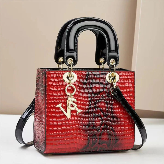SaneShoppe-Bright Leather Shoulder Bag for Women - Luxury Designer Crossbody Messenger Handbag