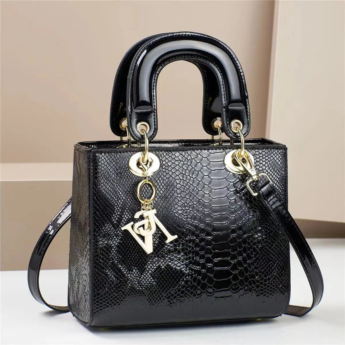 SaneShoppe-Bright Leather Shoulder Bag for Women - Luxury Designer Crossbody Messenger Handbag