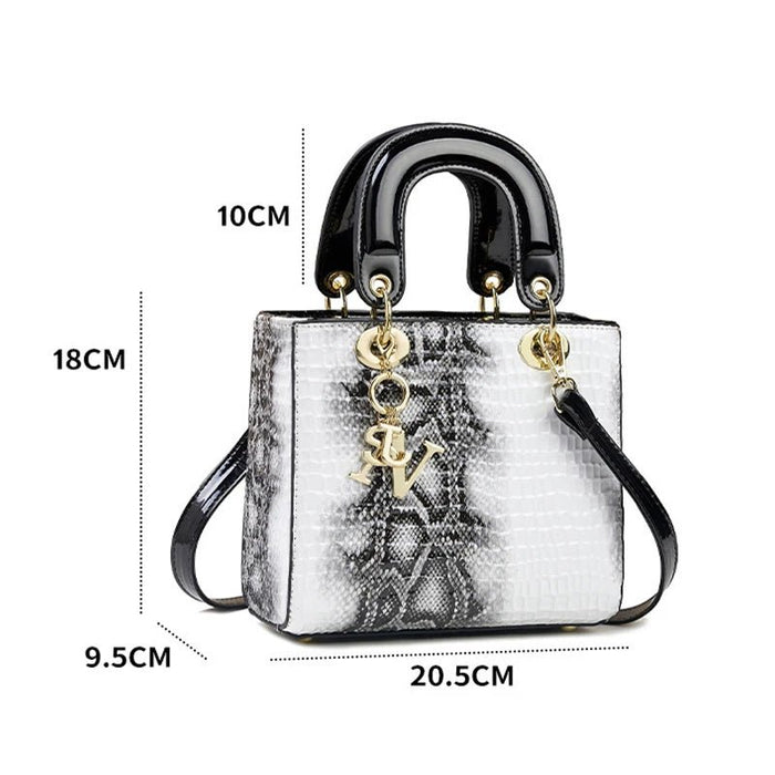 SaneShoppe-Bright Leather Shoulder Bag for Women - Luxury Designer Crossbody Messenger Handbag