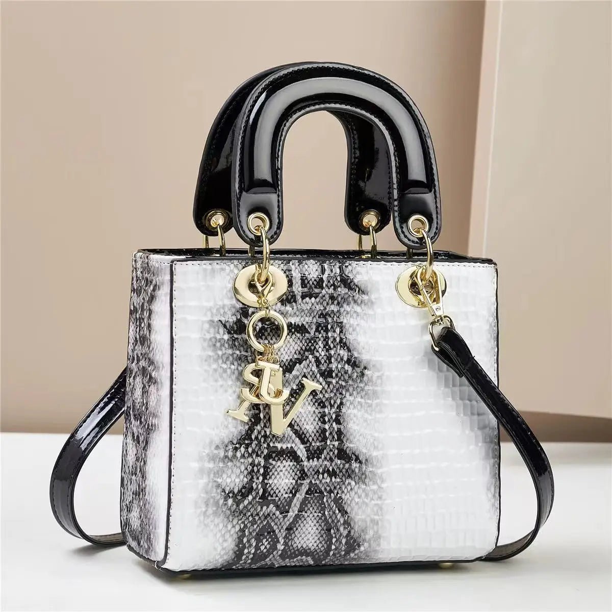 SaneShoppe-Bright Leather Shoulder Bag for Women - Luxury Designer Crossbody Messenger Handbag