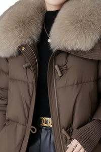 SaneShoppe-2025 New Women Winter Down Cotton Parka Coat with Larger Fur Collar