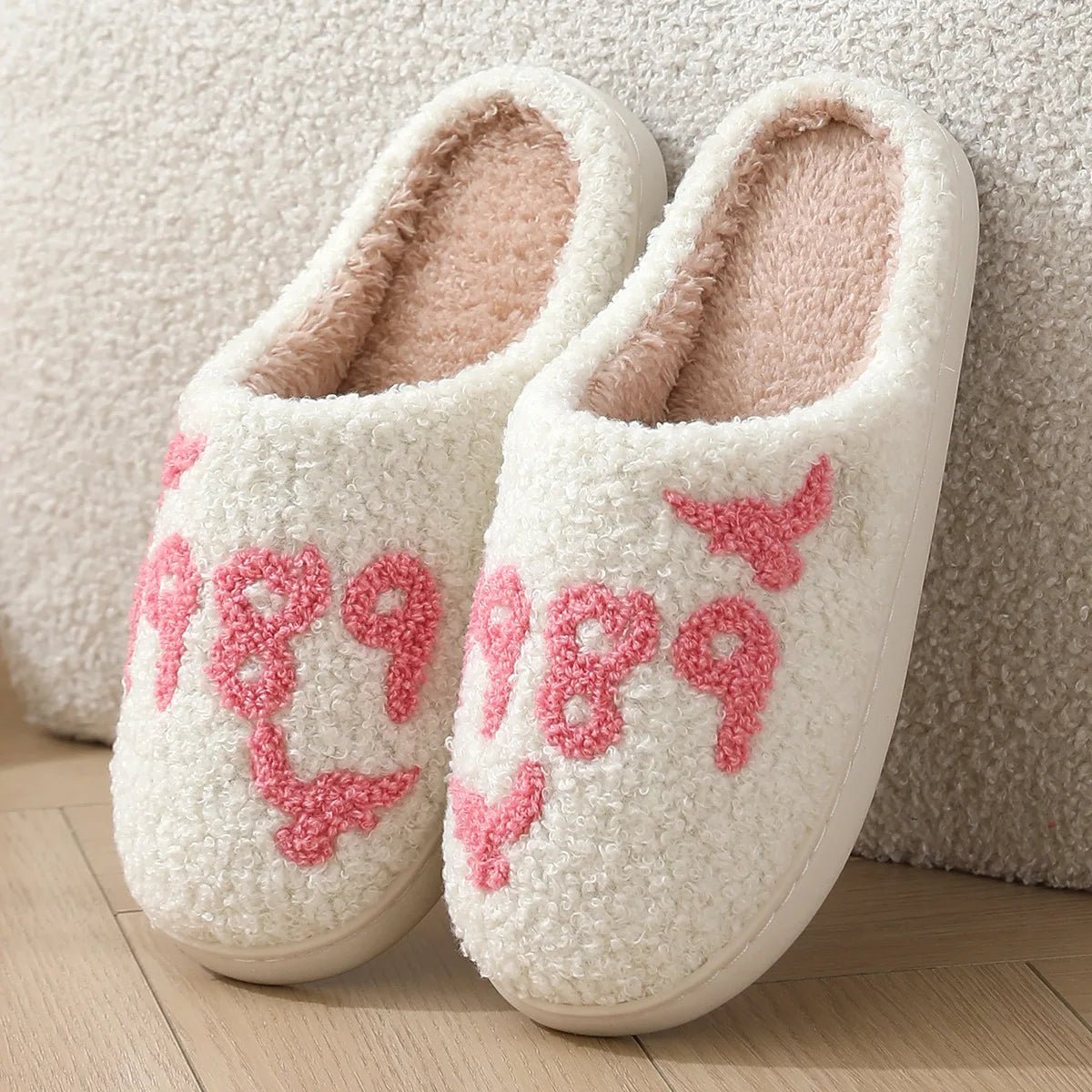 SaneShoppe-Cartoon Winter Slippers for Women, Cute Fluffy Love Flip-flops, Indoor Warm Plush Home Shoes