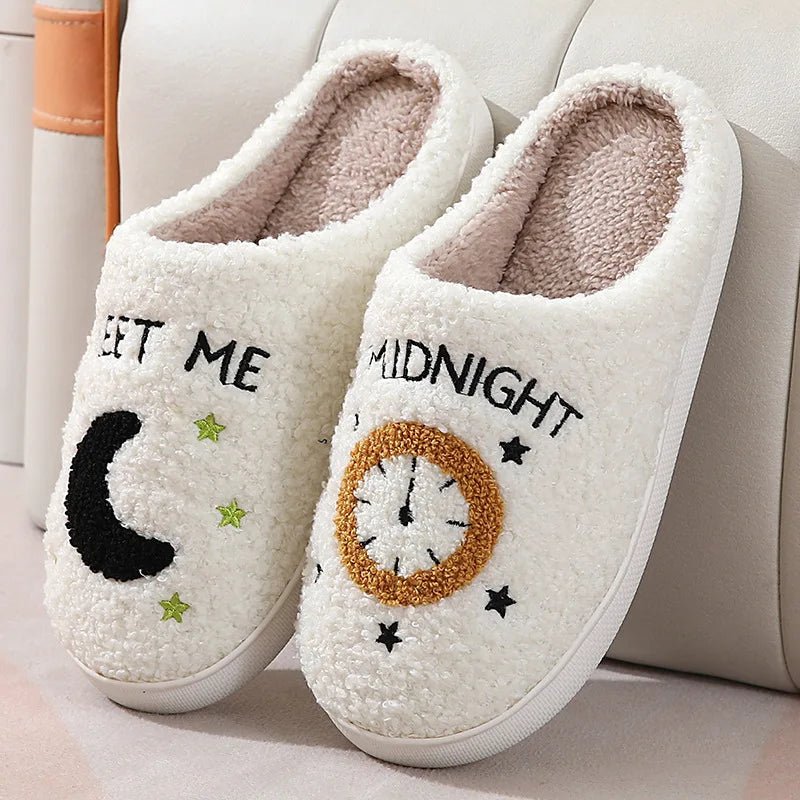 SaneShoppe-Cartoon Winter Slippers for Women, Cute Fluffy Love Flip-flops, Indoor Warm Plush Home Shoes
