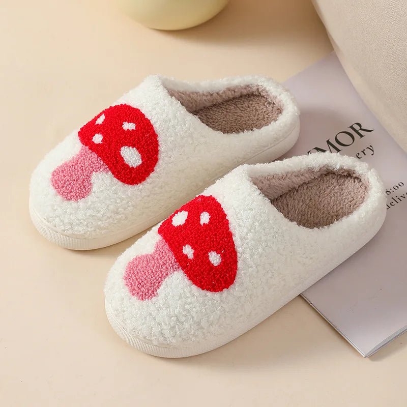 SaneShoppe-Cartoon Winter Slippers for Women, Cute Fluffy Love Flip-flops, Indoor Warm Plush Home Shoes