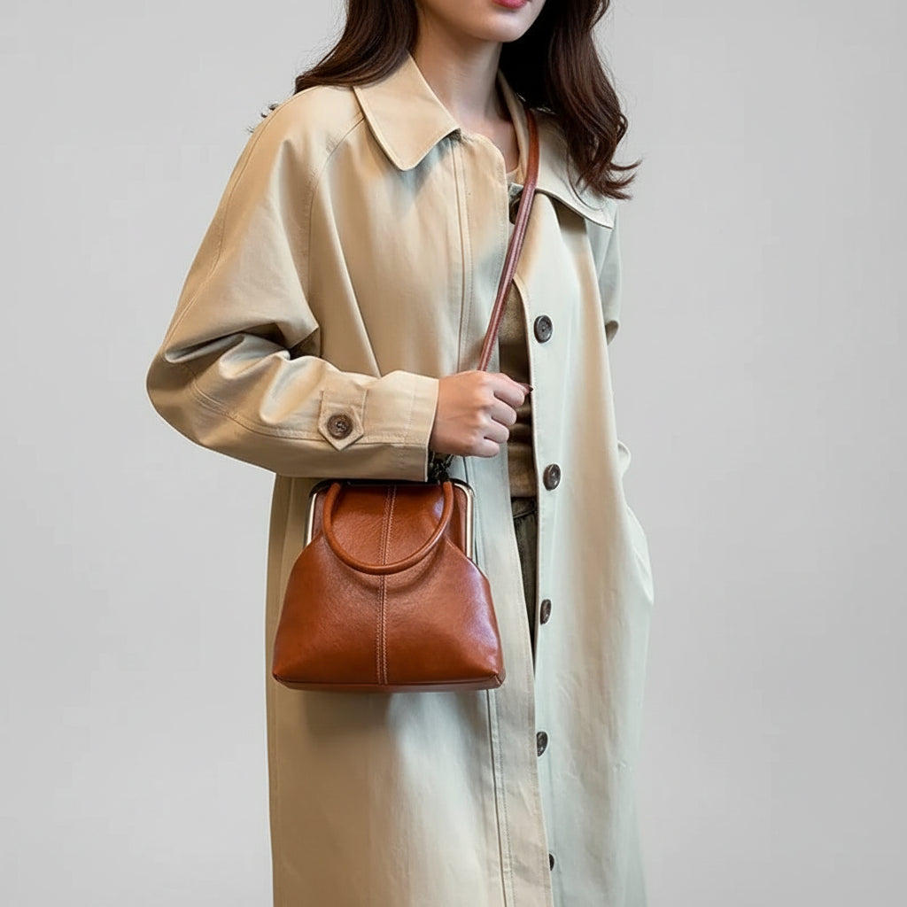 SaneShoppe-Fashionable Women's Vintage Leather Crossbody Bag for Evening Parties and Makeup