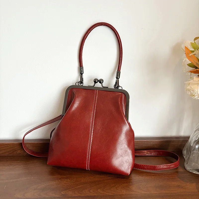 SaneShoppe-Fashionable Women's Vintage Leather Crossbody Bag for Evening Parties and Makeup