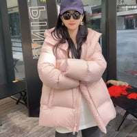 SaneShoppe - Women's Jacket 2025 New Winter Parkas Female Down Cotton Overcoat Hooded Casual Thick Warm Padded Short Coat Ladies Outwear Tops