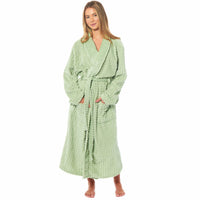 SaneShoppe - Women's Luxury Waffle Fleece Robe Soft Warm Long Dressing Gown with Belt and Pockets Loungewear by Daisy Dreamer