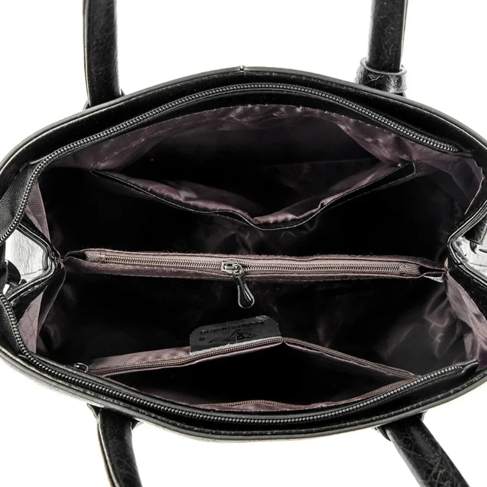 SaneShoppe - Women's PU Leather Handbags Ladies Large Tote Bag Female Square Shoulder Bags Bolsas Femininas Sac Fashion Crossbody Bags Purse