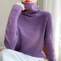 SaneShoppe - YSC2024 New Women's Classic Australian Pure Wool Seamless Collar Pullover Long Sleeve Casual High Quality Basic Knitted Sweater