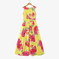 SaneShoppe - ZANZEA Women Floral Printed Bohemian Sundress 2026 Summer Tank Dress Fashion Sleeveless Waisted Robe Casual Party Maxi Dresses