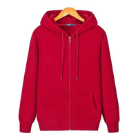 SaneShoppe - Zip Hooded men & Women Sweatshirt Navy Blue Wear Loose Autumn Solid Color Hoodie ﻿