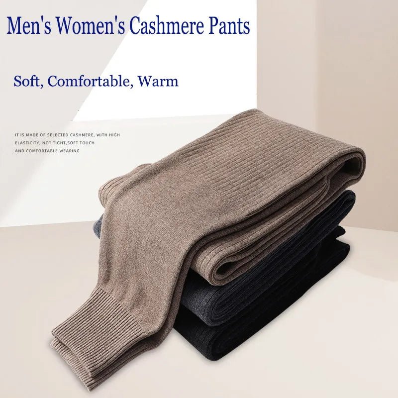 SaneShoppe Cozy Cashmere Thermal Pants for Men & Women - Slim Fit Knitted Bottoms