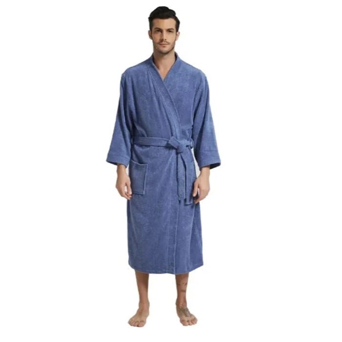 SaneShoppe - Men Long Terry Bath Robe Kimono Towel Bathrobe Women Dressing Gown