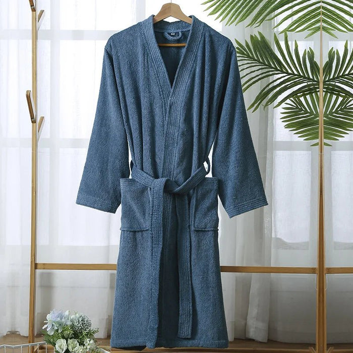 SaneShoppe - Men Long Terry Bath Robe Kimono Towel Bathrobe Women Dressing Gown
