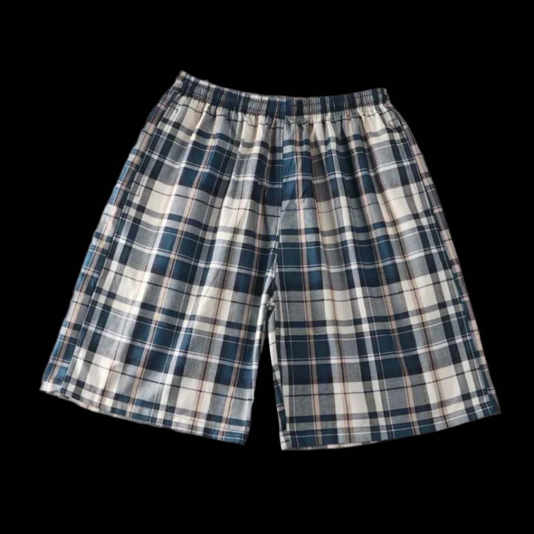 SaneShoppe - 100% Cotton Men's Plaid Boxer Shorts - Comfortable, Loose Fit Sleepwear.