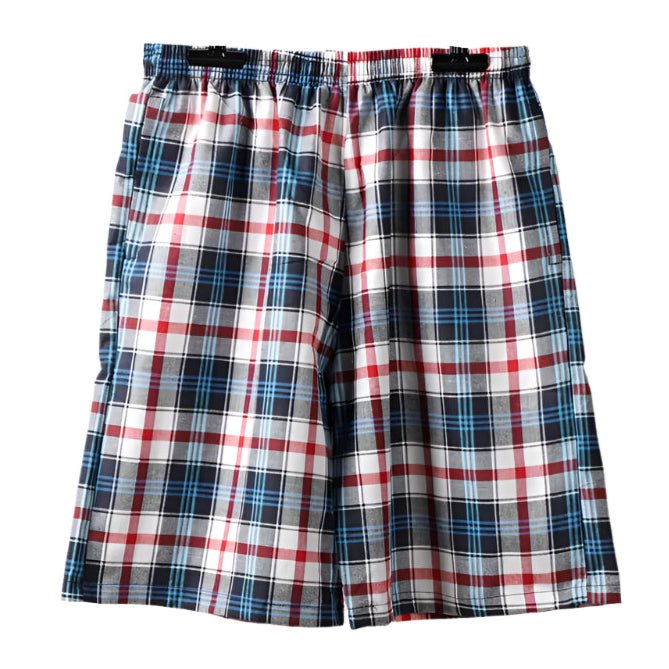 SaneShoppe - 100% Cotton Men's Plaid Boxer Shorts - Comfortable, Loose Fit Sleepwear.