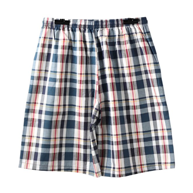 SaneShoppe - 100% Cotton Men's Plaid Boxer Shorts - Comfortable, Loose Fit Sleepwear.