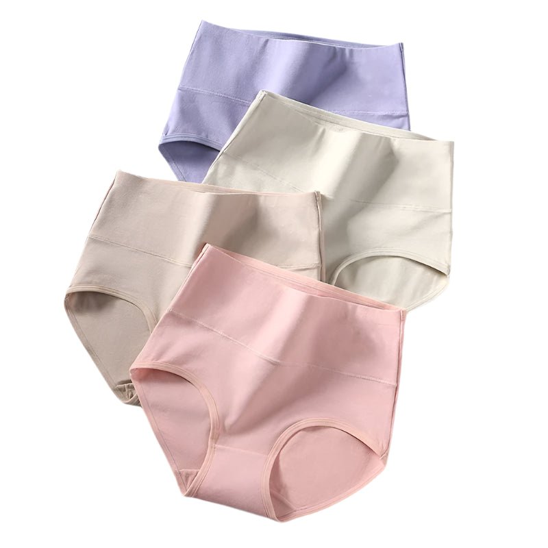 SaneShoppe - 4 - Pack Women's Cotton High Waist Underwear, Sizes M - 5XL. Breathable Briefs.
