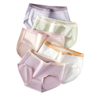 SaneShoppe - 5 - Pack Women's Cotton Panties: Breathable, Cute Print, Soft Low Waist Briefs.