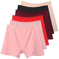 SaneShoppe - 6pcs Cotton Women's Plus Size High Waist Boxer Briefs Safety Panties