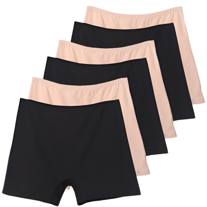 SaneShoppe - 6pcs Cotton Women's Plus Size High Waist Boxer Briefs Safety Panties