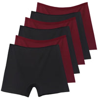SaneShoppe - 6pcs Cotton Women's Plus Size High Waist Boxer Briefs Safety Panties