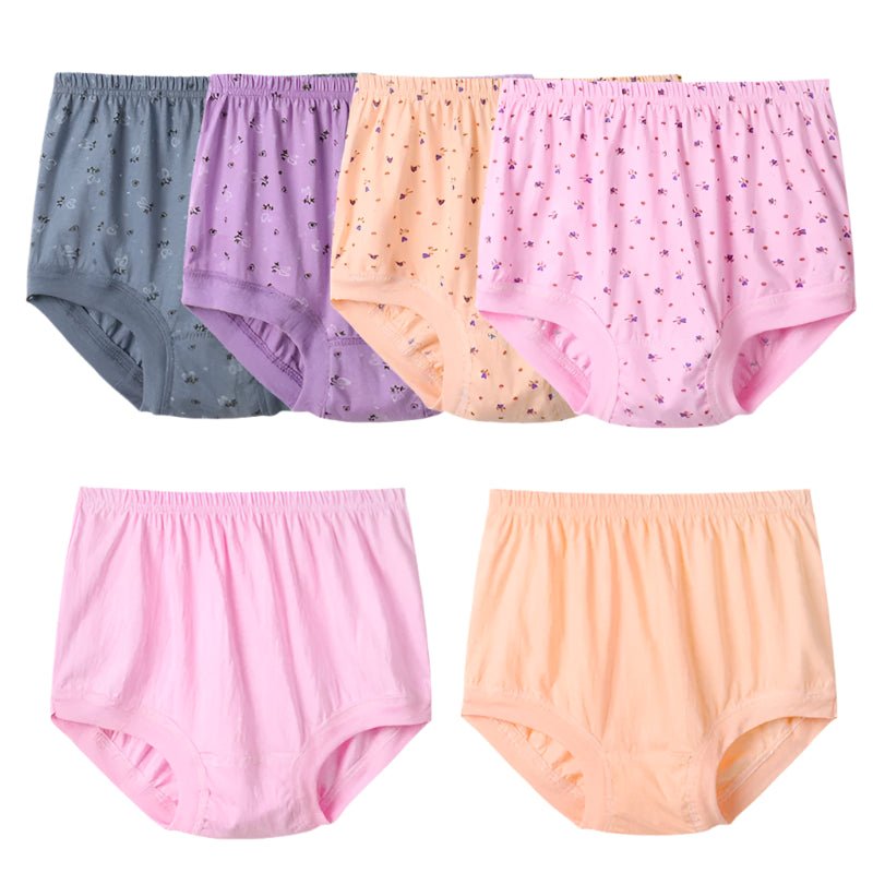 SaneShoppe - 6pcs Plus Size Women's Underwear - High Waist Cotton Briefs