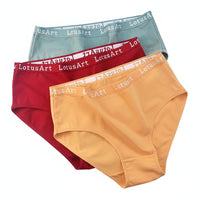 SaneShoppe - 6pcs Women's High Waist Cotton Panties, Solid Colours, Sizes M - 2XL