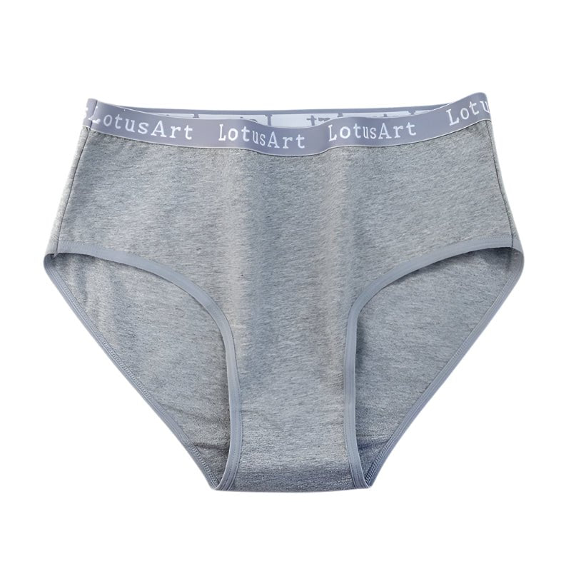 SaneShoppe - 6pcs Women's High Waist Cotton Panties, Solid Colours, Sizes M - 2XL
