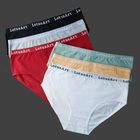 SaneShoppe - 6pcs Women's High Waist Cotton Panties, Solid Colours, Sizes M - 2XL
