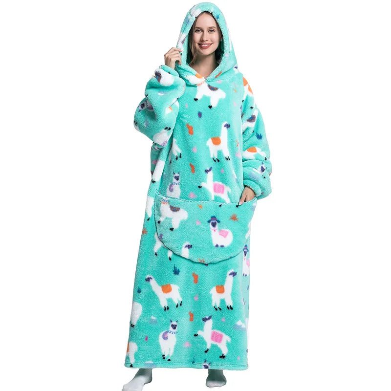 SaneShoppe Cozy Oversized Hoodie Blanket with Sleeves - Stay Warm in Style!