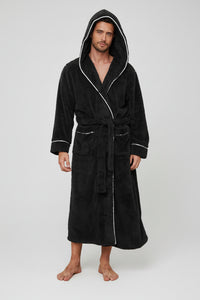 SaneShoppe - Cozy Cotton Flannel Couples' Bathrobe Set for Autumn/Winter