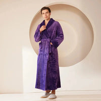 SaneShoppe - Coral Fleece Oversize Couple's Bathrobe - Autumn Winter Sleepwear