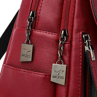 SaneShoppe - Fashion Zipper Backpack for Women Large Capacity Leather Shoulder Bag for Girls School Bag for Teenage Girls