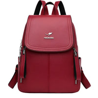 SaneShoppe - Fashion Zipper Backpack for Women Large Capacity Leather Shoulder Bag for Girls School Bag for Teenage Girls