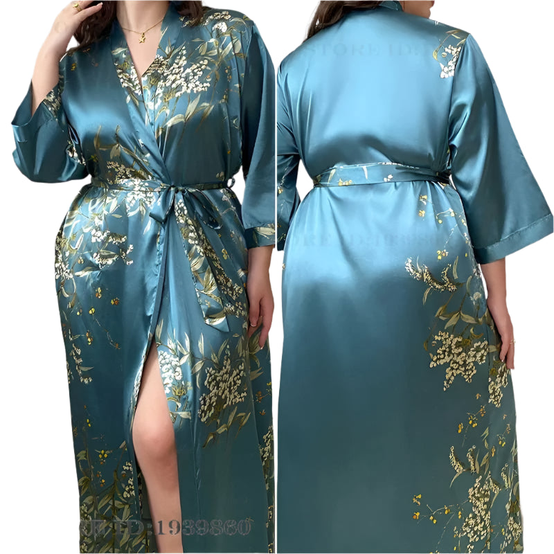 SaneShoppe Female 1 or 2 - Piece Robe Set Nightgown Long Kimono Bathrobe 3XL, 5XL