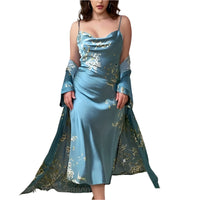 SaneShoppe - Female 1 or 2 - Piece Robe Set Nightgown Long Kimono Bathrobe 3XL, 5XL