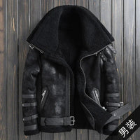 SaneShoppe - Genuine Sheepskin Jackets for Men and Women 2025 Winter Double Collar Coats with Real Fur