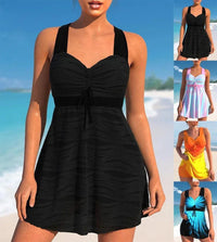 SaneShoppe - Glittery Beam Triangle Tankini Swimsuit with Matching Shorts