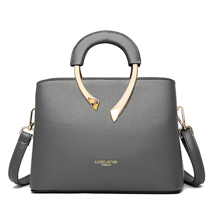 SaneShoppe - High Quality Vanderwaah Leather Casual Tote Luxury Handbag for Women 2024 Designer Crossbody Shoulder Bag