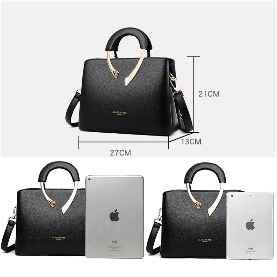 SaneShoppe - High Quality Vanderwaah Leather Casual Tote Luxury Handbag for Women 2024 Designer Crossbody Shoulder Bag