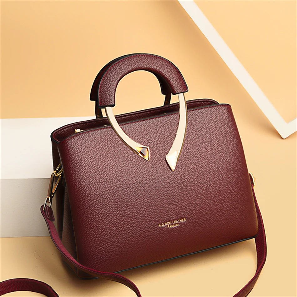 SaneShoppe - High Quality Vanderwaah Leather Casual Tote Luxury Handbag for Women 2024 Designer Crossbody Shoulder Bag