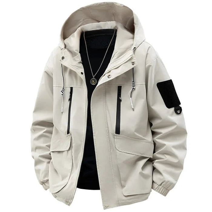 SaneShoppe-Men's Hooded Printing Jacket with Detachable Hat, Sizes M-5XL