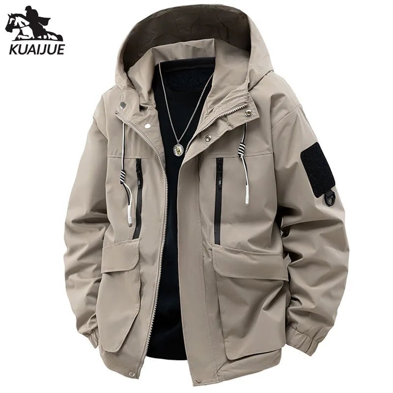 SaneShoppe-Men's Hooded Printing Jacket with Detachable Hat, Sizes M-5XL