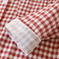SaneShoppe Japanese Plaid Cotton Pajama Set for Couples - Spring/Summer