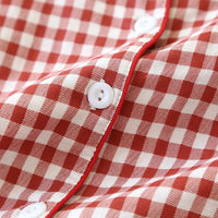 SaneShoppe - Japanese Plaid Cotton Pajama Set for Couples - Spring/Summer