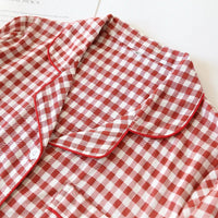 SaneShoppe - Japanese Plaid Cotton Pajama Set for Couples - Spring/Summer