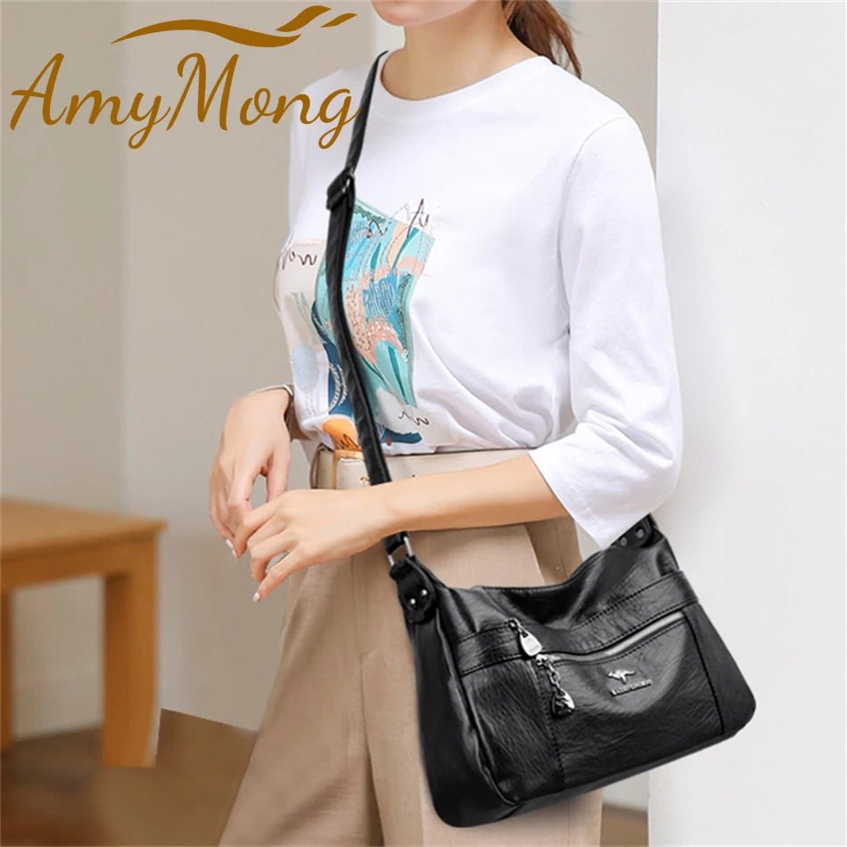 SaneShoppe - Luxury Genuine Brand Leather Shoulder Handbag for Women 2021 Designer Crossbody Messenger Bag